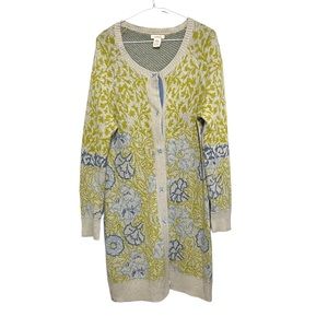 Sundance Womens Floral Print Snap Front Longline Cardigan